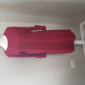 Deep red A line dress